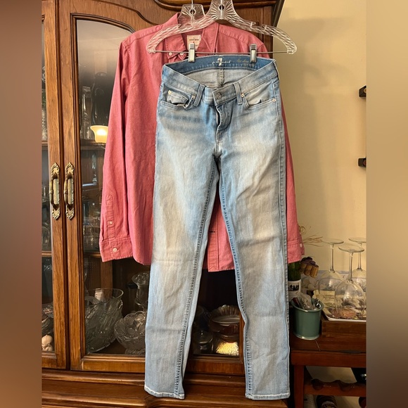 7 For All Mankind Denim - 7 For All Mankind Blue Skinny Jeans Classic Denim